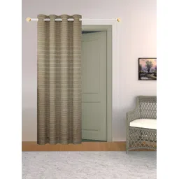 THE CONVERSION Grey Striped Room Darkening Long Door Curtain-picture-10