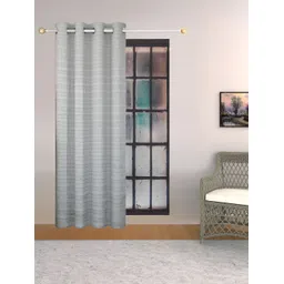 THE CONVERSION Grey Striped Room Darkening Window Curtain-picture-19