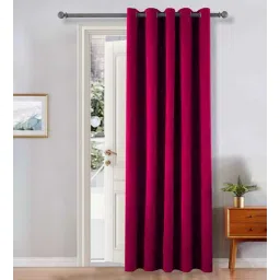 the conversion Magenta Velevt Solids 9ft Light Filtering Eyelet Long Door Curtain-picture-25