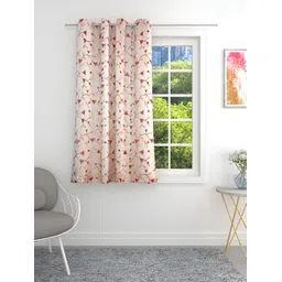 THE CONVERSION Maroon Floral Room Darkening Window Curtain-picture-11