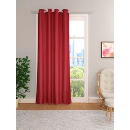 THE CONVERSION Maroon Jute Cotton Room Darkening Long Door Curtain-picture-31