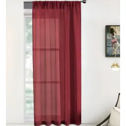 the conversion Maroon Linen Solids 9ft sheer Rod Pocket Long Door Curtain-picture-20