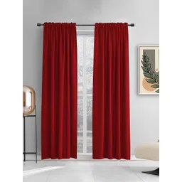 THE CONVERSION Maroon Set of 2 Long Door Curtain-picture-35