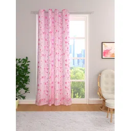 THE CONVERSION Pink Floral Room Darkening Long Door Curtain-picture-18
