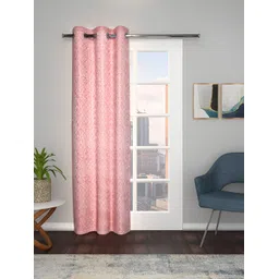 THE CONVERSION Pink Geometric Jacquard Long Door Curtain-picture-29