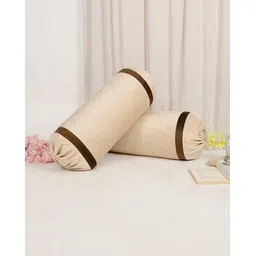 the conversion Set of 2 Velvet Foil Work Decorative Bolster Cover -picture-15