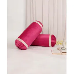 the conversion Set of 2 Velvet Foil Work Decorative Bolster Cover -picture-38