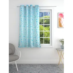 THE CONVERSION Turquoise Blue Floral Room Darkening Window Curtain-picture-16
