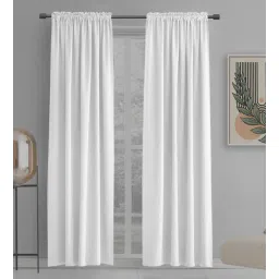the conversion White lightweight Satin Solids 8ft Light Filtering Rod Pocket Long Curtains (2 Pcs)-picture-40