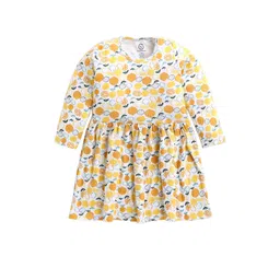 THE COTTON BABY Yellow Lemon Printed A-Line Dress-picture-35
