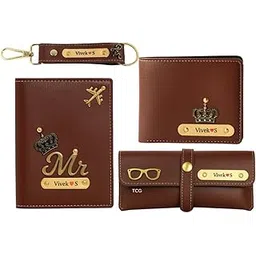 the customised gift Personalized Name & Charm Leather Mens Wallet Gift Hamper Set | Gift for Man| Return Gifts for Birthday |Personalised Gifts for Men|Rakhi Raksha bandhan Gift for Brother (Combo 1)-picture-46