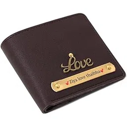 the customised gift TCG Personalized Name & Charm Imported Leather Mens Wallet | Gifts for Men Husband Boyfriend Employees Clients Colleagues Friend (Brown)-picture-46