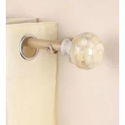 Beige Iron 84 - 144 Inches Expandable Curtain Rod with Accessories by The Decor Mart-picture-29