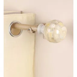 Beige Powder Coated Iron Curtain Rod (48 to 88 Inches) With Bracket by The Decor Mart-picture-28