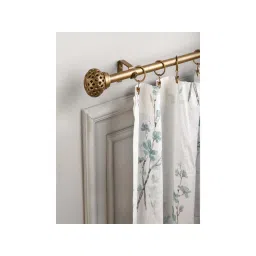 The Decor Mart 84"-144" Perforated Gold Metal Finial Extendable Curtain Rod Gold 19Mm (Hardware Included)-picture-14
