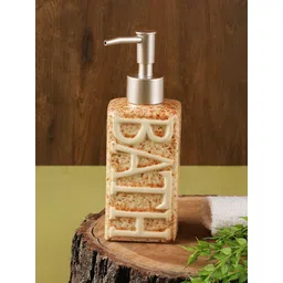 The Decor Mart Beige & Brown Textured Ceramic Soap Dispenser-picture-13