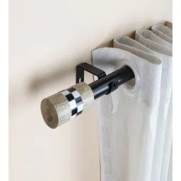 the decor mart Beige Iron 48 - 88 Inches Expandable Curtain Rod with Accessories-picture-36