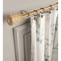 the decor mart Beige Iron 48 - 88 Inches Expandable Curtain Rod with Accessories-picture-40