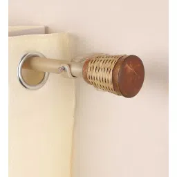 the decor mart Beige Powder Coated Iron Curtain Rod (84 to 144 Inches) With Bracket-picture-32
