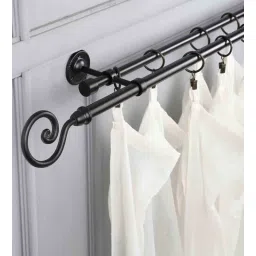 the decor mart Black Premium 19mm Iron Curtain Rod with Iron Finial-picture-22