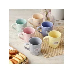 The Decor Mart Blue & Yellow Printed Ceramic Glossy Cups Set of Cups and Mugs-picture-15