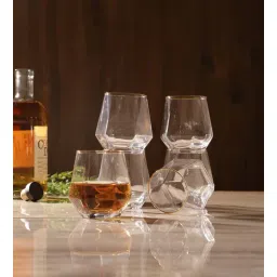 the decor mart Diamond Cut 310ml (Set of 6) Whiskey Glass-picture-11
