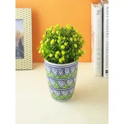 The Decor Mart Green & Blue Printed Ceramic Planters-picture-19