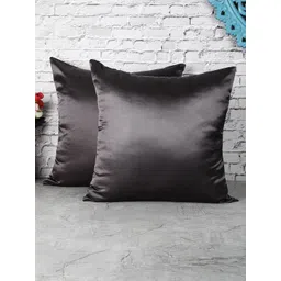 The Decor Mart Grey Set of 2 Satin Square Cushion Covers-picture-23
