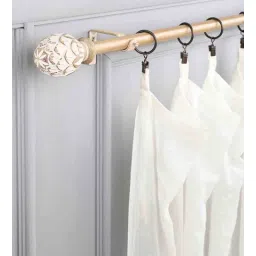 the decor mart Premium 19 mm Iron Curtain Rod with Wooden Finial-picture-15