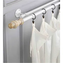 the decor mart Premium 19mm Iron Curtain Rod with Beige Wooden Finial by TheDecorMart-picture-33