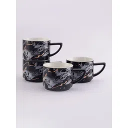 The Decor Mart Set of 4 Marble Ceramic Mugs with Stand image 4