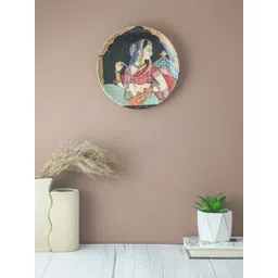 The Decor Mart White & Red Royal Lady Printed Ceramic Wall Plate-picture-31
