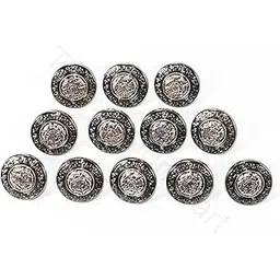 The Design Cart Rose Gold Silver Coat Buttons for Bandhgala Suits, Nehru Jacket, Ethnic Classy,Pack of 12 Pieces,Size 32L / 20 mm / 0.81 Inch-picture-32