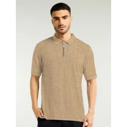 The Dry State Men Self Design Polo Collar T-shirt-picture-12