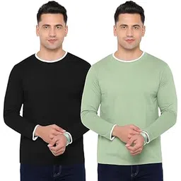 the dry state Mens Combo Full Sleeves Cotton Solid Tshirt (Pack of 2)-picture-50
