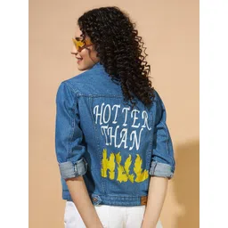 The Dry State Women Typography Denim Jacket-picture-38