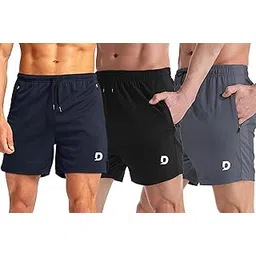 the duffers Men's Workout Shorts Combo (Pack of 2) | Gym, Training, Running, Sports Shorts for Men | 5 Inch Inseam | Quick Dry Stretchable Polyester with Pockets-picture-27