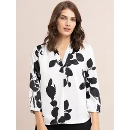 THE FAB FACTORY Women Satin Floral Printed Top-picture-24