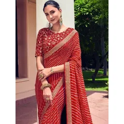 THE FASHION ATTIRE Ethnic Motifs Bandhani Printed Saree-picture-13