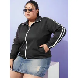 THE FASHION HUB Women Striped Lightweight Sporty Jacket-picture-18