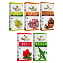The Forest Herbs Natural Care From Nature Set Of 5 Amla Reetha Bhringraj Powder 100g Each-picture-32