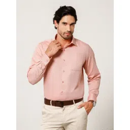 The Formal Club Flamingo Imperial Herringbone Giza Cotton Regular Fit Shirt-picture-40