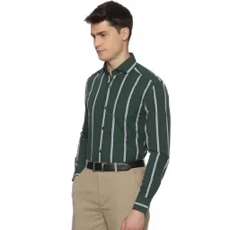 The Formal Club Green Comfort Fit Striped Shirt-picture-22