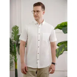 The Formal Club White Linen Smart Fit Formal Shirt-picture-32