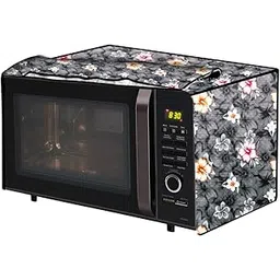 The Furnishing Tree OTG cover Suitable for Lifelong 09 Liters OTG, Dustproof, Stain-Resistant, Cover Size WxDxH in CM- (35.5x27x21), Floral Pattern Multi Grey-picture-11