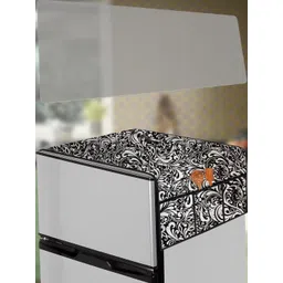 The Furnishing Tree Black Printed Refrigerator Cover image 1
