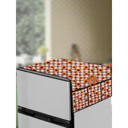 The Furnishing Tree Coffee Brown Printed Refrigerator Cover image 1