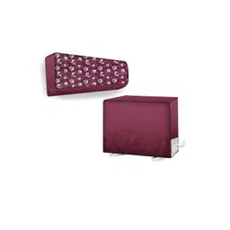 The Furnishing Tree Maroon Plastic Air Conditioner Cover image 1