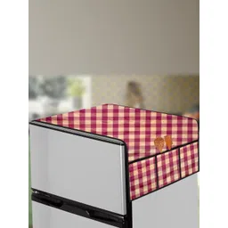 The Furnishing Tree Maroon Plastic Refrigerator Cover-picture-18