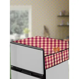 The Furnishing Tree Maroon Plastic Refrigerator Cover-picture-14
